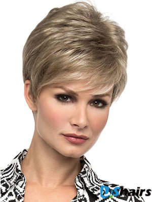 Affordable 6 inch Straight Blonde Boycuts Short Wigs