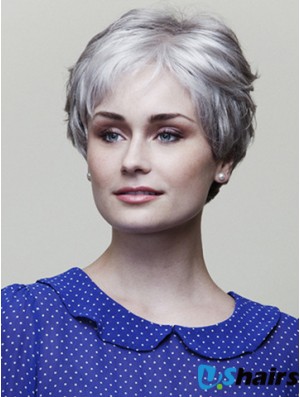 Wavy Grey 8 inch Great Short Wigs