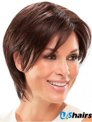 Straight Auburn Synthetic Layered 8 inch Short Wig