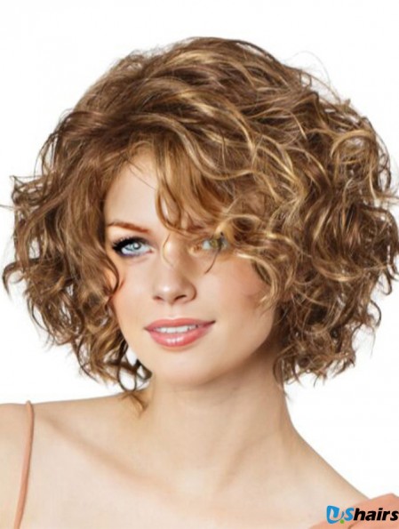 Lace Front Curly 11 inch Blonde Bob Cut Wigs