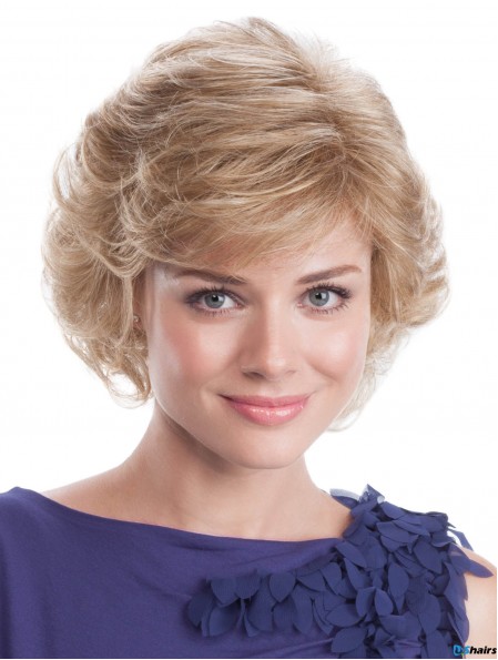 Blonde Wavy 9 inch Capless Wig For Women Classic Style