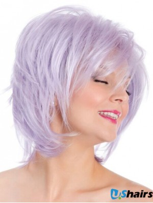 Capless Straight Lilac 8 inch Bobs Fashion Wig