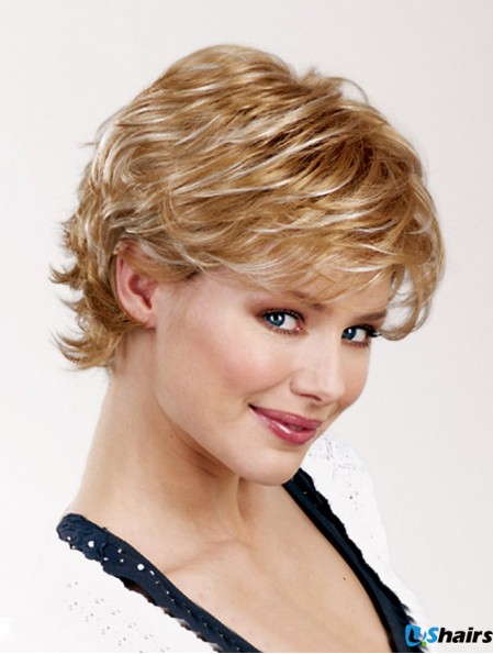 Wavy Layered Capless 8 inch Blonde Short Wholesale Synthetic Wigs