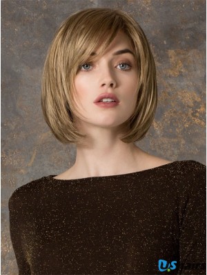 Chin Length Straight Monofilament Blonde Gorgeous Bob Wigs