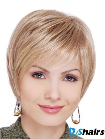 Best Blonde Short Straight Layered Lace Front Wigs