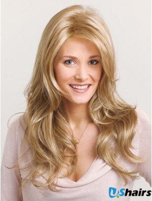 Wavy Layered Long Blonde No-Fuss Lace Front Wigs