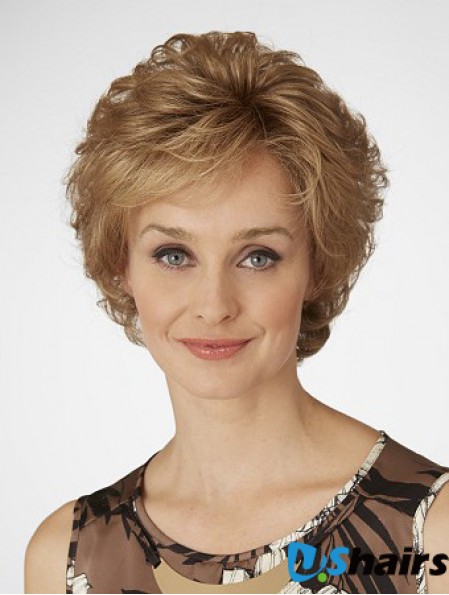 Short Curly Layered Popular Blonde Lace Front Wigs