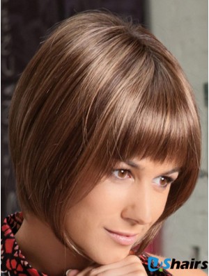 Lace Front Chin Length Straight Auburn Soft Bob Wigs