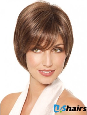 Chin Length Straight Monofilament Brown Fabulous Bob Wigs