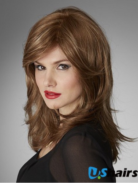 Brown 14 inch Best Long Wavy Layered Lace Wigs