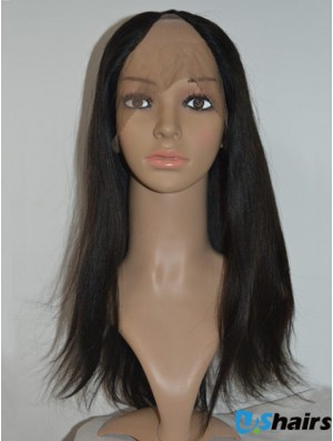 U Part Wig Cap With Lace Front Remy Long Length Black Color