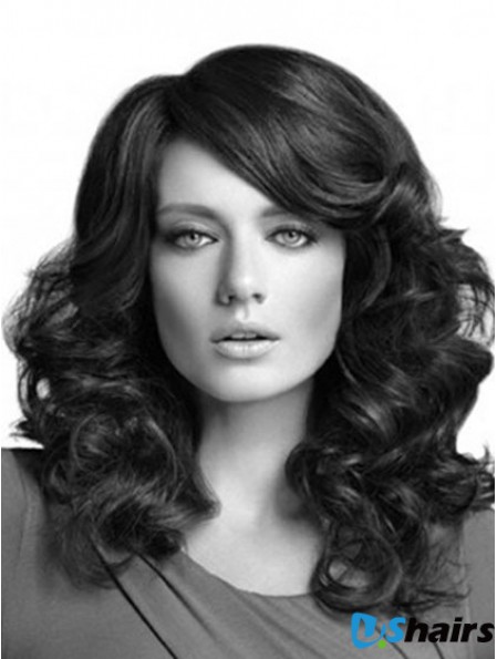 Curly Layered Long Black Cheapest Lace Front Wigs