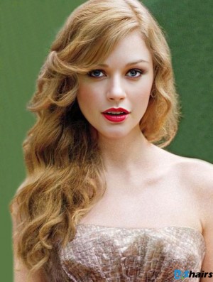 Lace Front Layered Wavy Long Blonde High Quality  Wigs