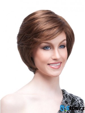 Chin Length Straight Monofilament Auburn High Quality Bob Wigs