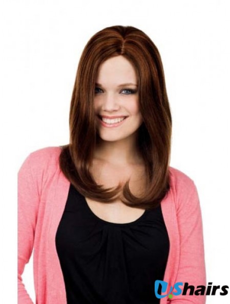 Straight Without Bangs Long Auburn Online Lace Front Wigs