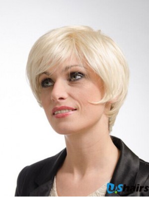 Blonde 10 inch Flexibility Short Straight Layered Lace Wigs