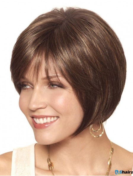 Bobs Short Brown Straight Petite Women Wigs