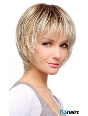 Chin Length Blonde Suitable 10 inch Straight Bob Wigs