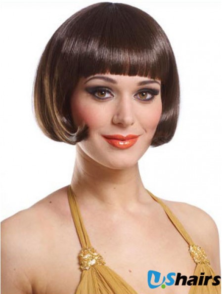 Copper Bob Wig With Capless Straight Style Short Length