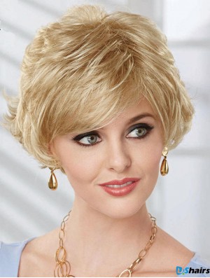 Bob Wig UK With Synthetic Capless Wavy Style Chin Length