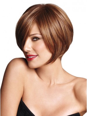 Capless Short Straight Brown Trendy Bob Wigs