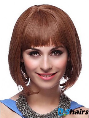 Capless Chin Length Straight Auburn Exquisite Bob Wigs