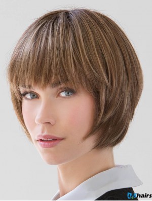 Straight Chin Length Blonde 10 inch Capless Good Bob Wigs