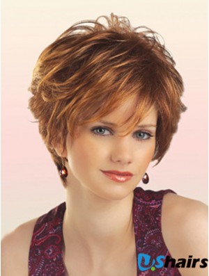 Natural Hair Wig With Capless Short Length Layered Cut