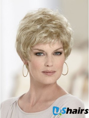 Boycuts Wavy Blonde Capless Discount Short Wigs