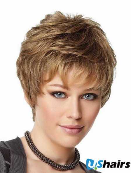 Wonder Wigs With Capless Wavy Style Cropped Length Boycuts