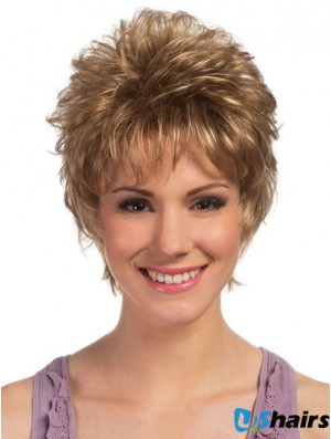 Boycuts Cropped Blonde Curly High Quality Petite Wigs