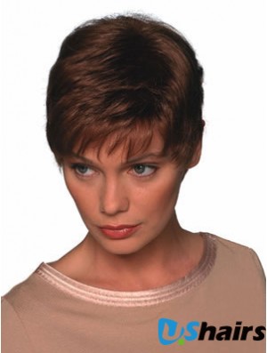 Boycuts Straight Auburn Capless Soft Short Wigs