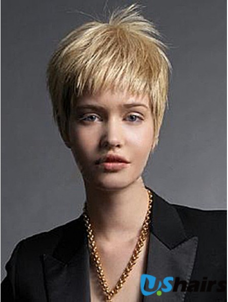 Boycuts Straight Blonde Capless Fabulous Short Wigs