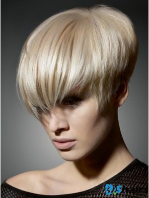 Boycuts Straight Blonde Capless Flexibility Short Wigs