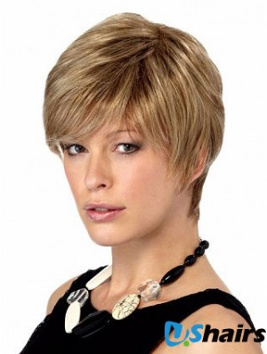 Boycuts Straight Blonde Capless Stylish Short Wigs