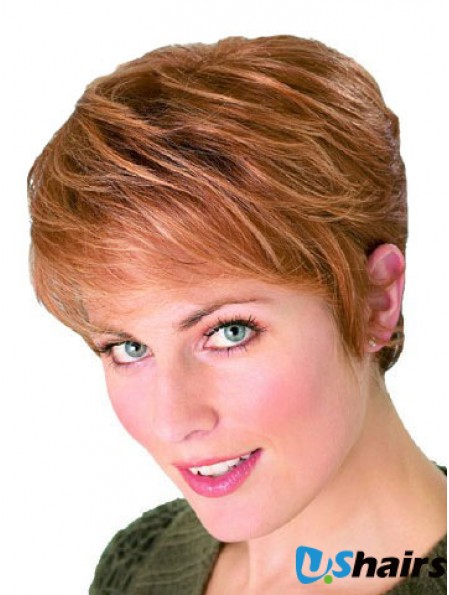 Straight Boycuts Cropped Perfect Auburn Synthetic Wigs