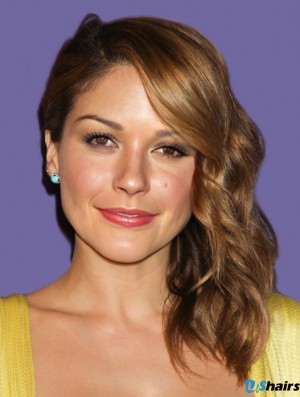 Cheapest Brown Shoulder Length Wavy 14 inch With Bangs Sophia Bush Wigs