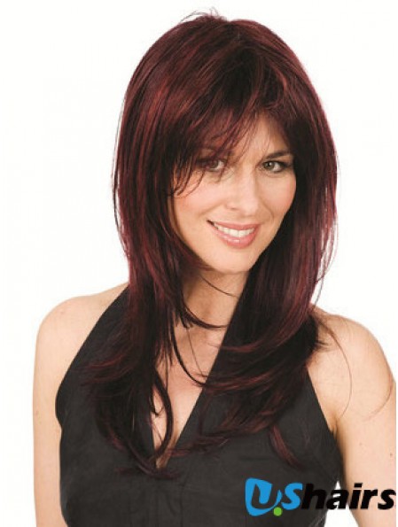 Discount Auburn Straight With Bangs Capless Long Wigs