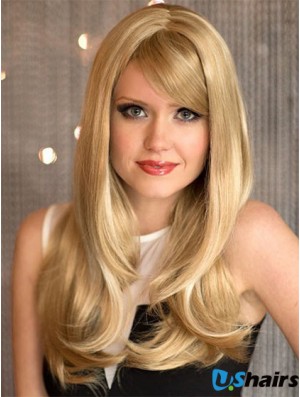 Sassy Blonde Wavy With Bangs Capless Long Wigs