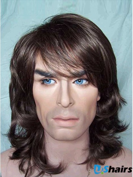 Brown Synthetic Wavy Hair Wigs For Man UK