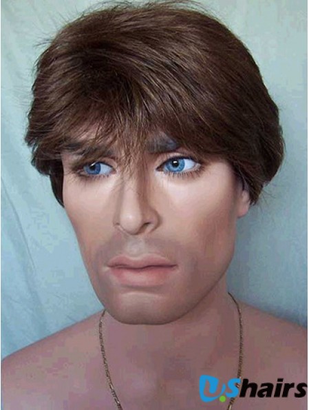 Capless Straight Brown Shory Nice Wig For Man