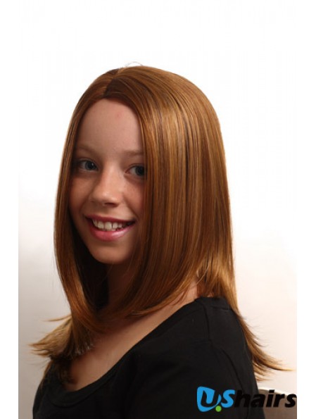 Straight Long Auburn Synthetic Capless Kids Wigs