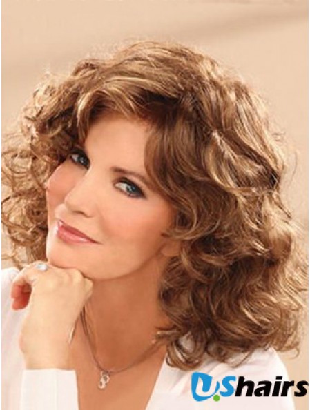 Shoulder Length Wavy Layered Full Lace Brown Comfortable 14 inch  Wigs