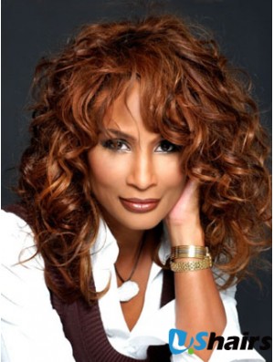 Auburn Long Wavy With Bangs Lace Front 16 inch Beverly Johnson Wigs