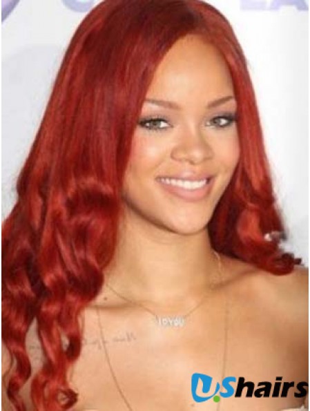 Red Wavy Without Bangs Lace Front 20 inch Top  Wigs