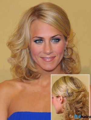 Beautiful Blonde Shoulder Length Curly 14 inch Layered  Wigs