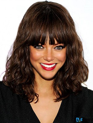 Black Wavy With Bangs Capless 16 inch Beautiful Tyra Banks Wigs