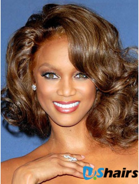 Brown Wavy Without Bangs Lace Front 12 inch Fabulous Tyra Banks Wigs