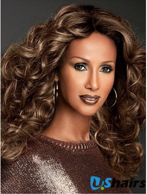 Long Curly Lace Front Brown 22 inch Fashionable Iman Wigs