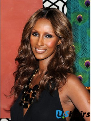 Long Wavy Lace Front Brown 18 inch Cheapest Iman Wigs